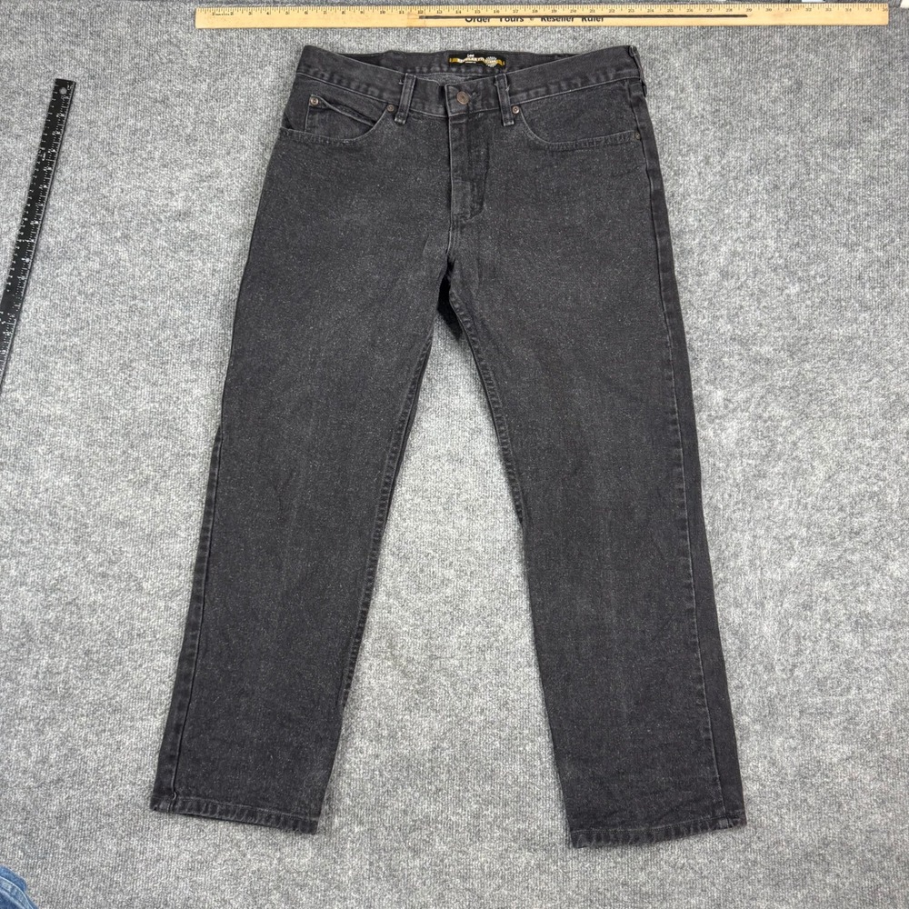 Lee Jeans Mens Size 36x30 Black Regular Fit Straight Leg Cotton Denim Pants